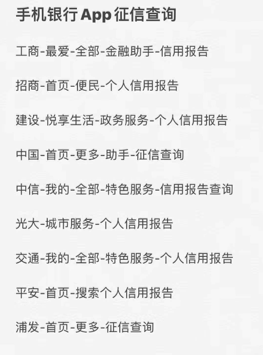 版的徵信,只有簡單的記錄信息,查起來就很方面,一般銀行的官方app就有